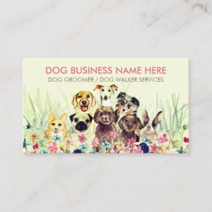 Aquarellhunde wachsen visitenkarte