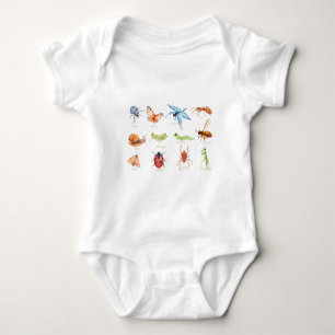 Aquarellinsektenillustration Baby Strampler