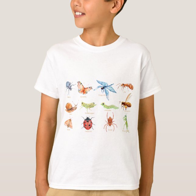 Aquarellinsektenillustration T-Shirt (Vorderseite)