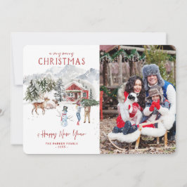 Aquarellkabine | Weihnachts-Weihnachtsfotokarte Einladung