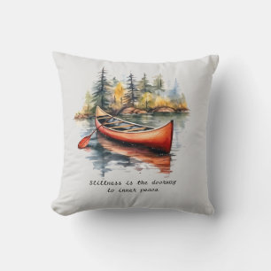 Aquarellkajak auf dem Orangensee, zwei Töne Kissen