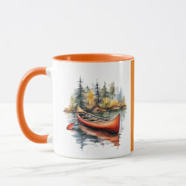 Aquarellkajak auf dem Orangensee, zwei Töne Tasse