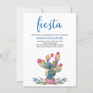 Aquarellkaktus Fiesta 60. Geburtstagsparty Einladung