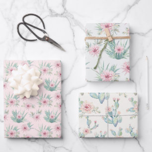 Aquarellkaktus Geschenkpapier Set