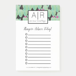 Aquarellkaktus Grüne Botanisches Muster Grün Post-it Klebezettel