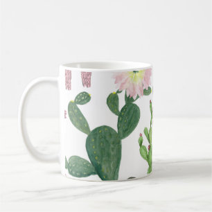 Aquarellkaktus Nahtloses Malmuster Kaffeetasse