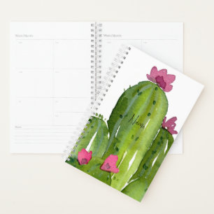 Aquarellkaktus NAME Blume Wüste Saguaro Planer