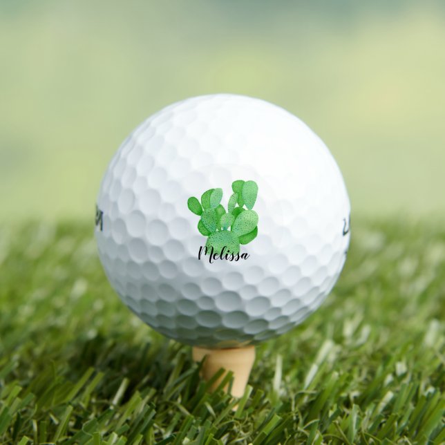 Aquarellkaktus Personalisiert Golfball (Insitu T-Shirt)