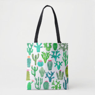 Aquarellkaktus Pflanze Set, Kakteen Blume Illustra Tasche