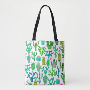 Aquarellkaktus sind nahtlose Muster. Cacti Backgro Tasche