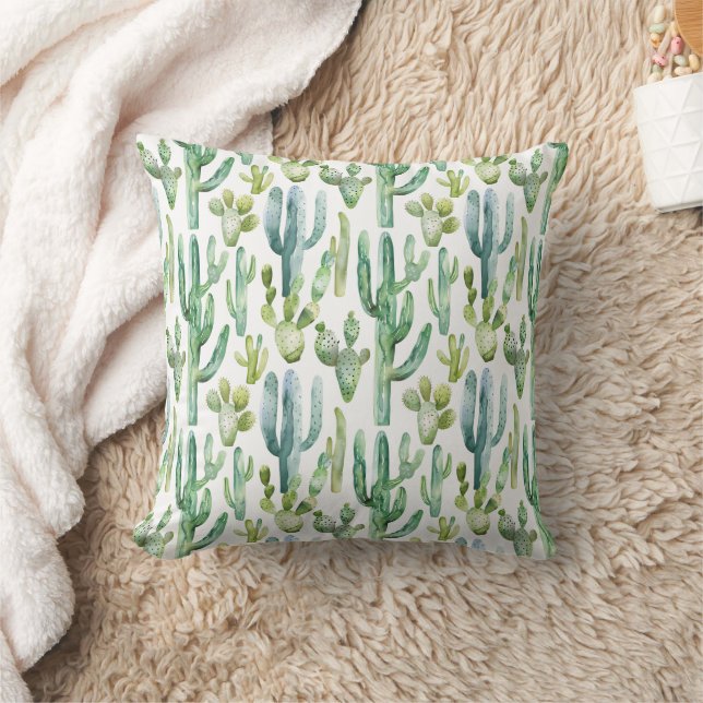 Aquarellkaktus Südwestwüste Kissen (Decke)
