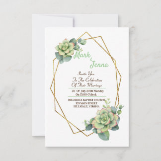 Aquarellkaktus & Sukkulente Einladung zur Hochzeit