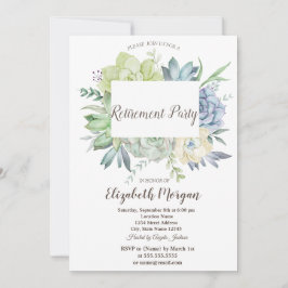 Aquarellkaktus Sukkulents Dots Retirement Einladung