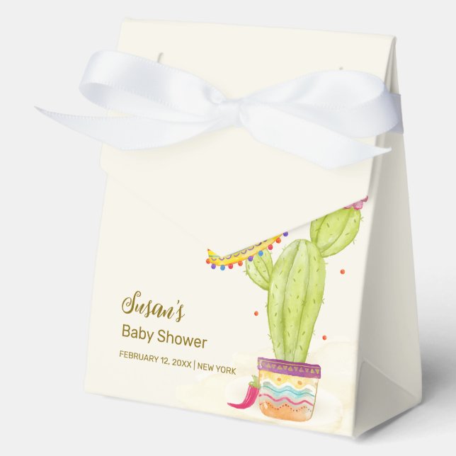 Aquarellkaktus Taco 'Bout A Baby Shower Geschenkschachtel (Vorderseite)