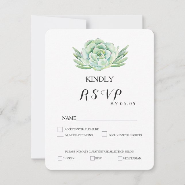 Aquarellkalk RSVP Karte (Vorderseite)