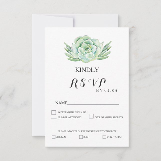 Aquarellkalk RSVP Karte (Vorderseite)
