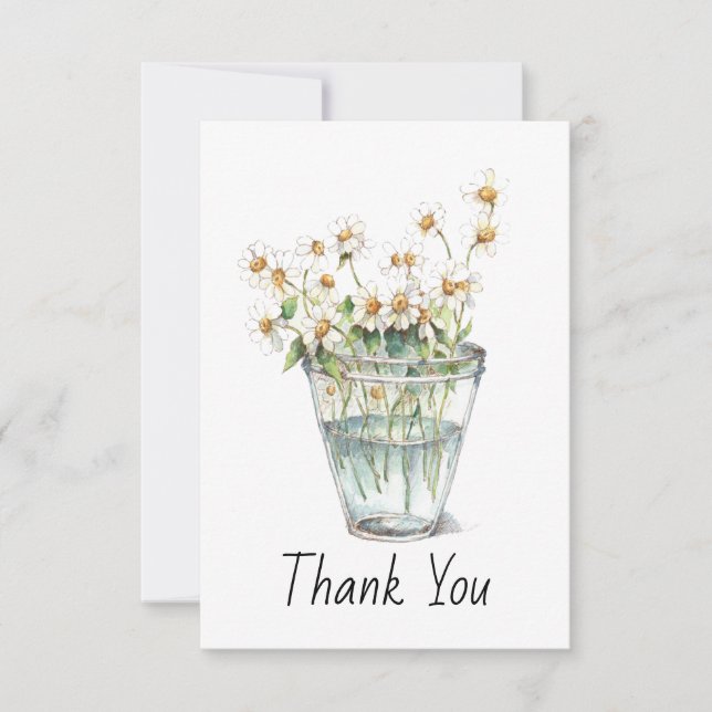 Aquarellkammern-Blume aus Glas Dankeskarte (Vorderseite)