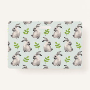 Aquarellkaninchen und Gras Ausweis