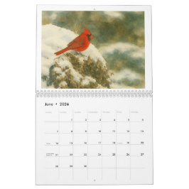 Aquarellkardinale 2026 kalender