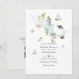 Aquarellkarte von Mexiko QR Code UAWG Wedding Einladung