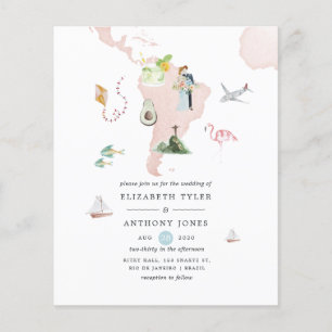 Aquarellkarte von Rio Hochzeit in Urlaubsort Einla Flyer