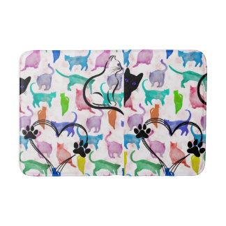 Aquarellkatzen Badematte