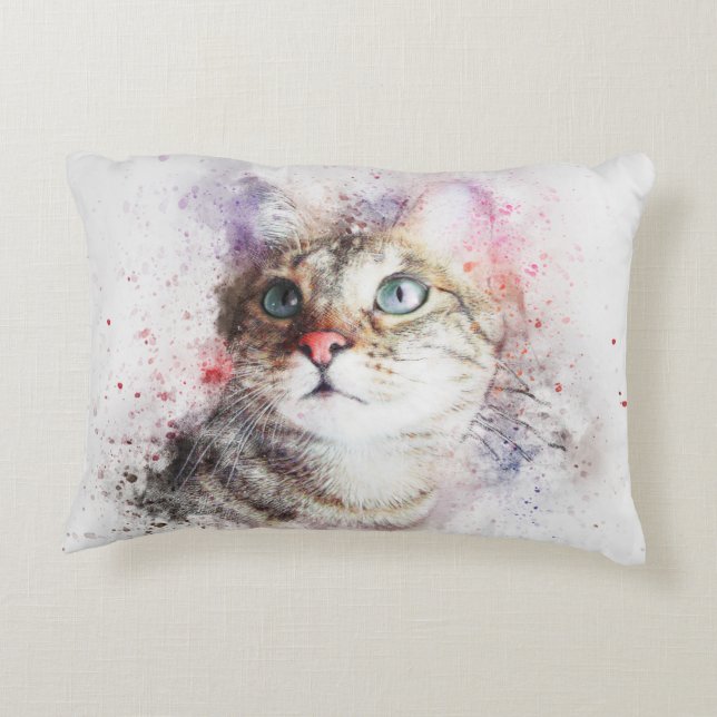 Aquarellkatzen Dekokissen (Rückseite)