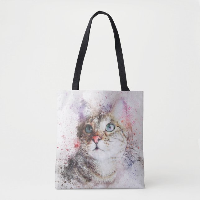 Aquarellkatzen Tasche (Vorderseite)
