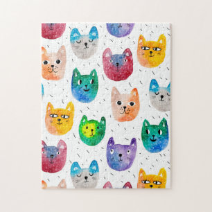 Aquarellkatzen und Freunde