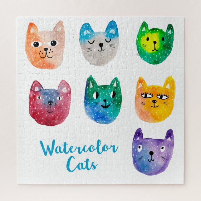 Aquarellkatzen und Freunde (Vertikal)