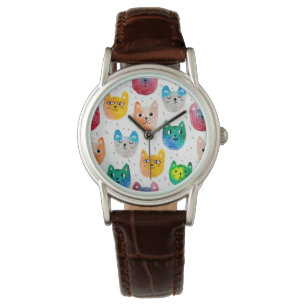Aquarellkatzen und Freunde Armbanduhr