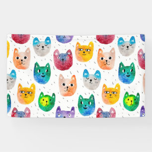 Aquarellkatzen und Freunde Banner