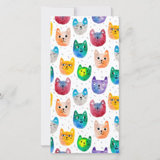 Aquarellkatzen und Freunde Dankeskarte