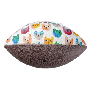Aquarellkatzen und Freunde Football
