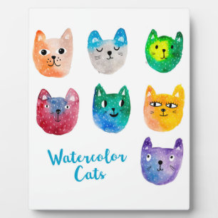 Aquarellkatzen und Freunde Fotoplatte