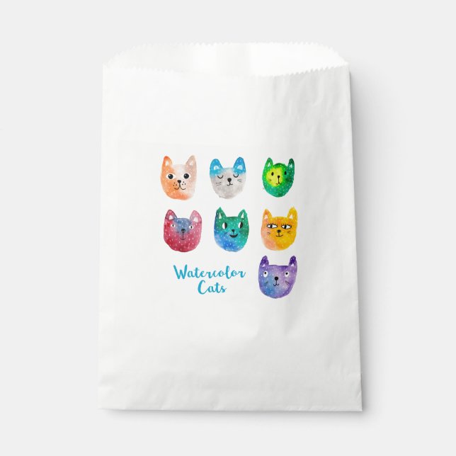 Aquarellkatzen und Freunde Geschenktütchen (Vorderseite)