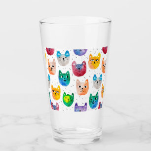 Aquarellkatzen und Freunde Glas