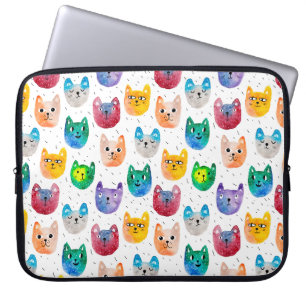 Aquarellkatzen und Freunde Laptopschutzhülle