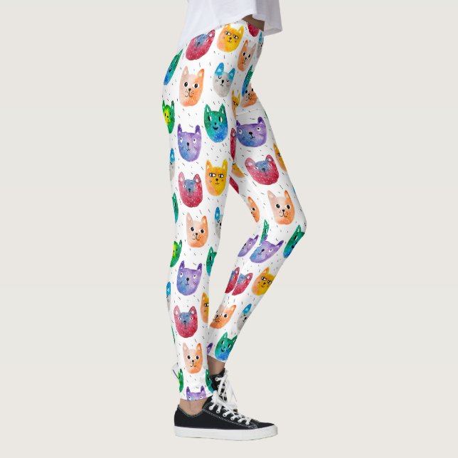Aquarellkatzen und Freunde Leggings (Rechts)
