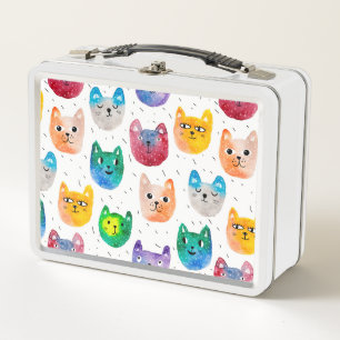 Aquarellkatzen und Freunde Metall Brotdose