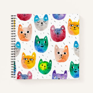 Aquarellkatzen und Freunde Notizbuch