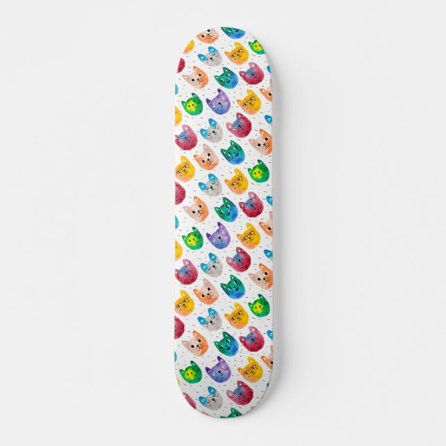 Aquarellkatzen und Freunde Skateboard (Vorne)