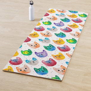 Aquarellkatzen und -freunde yogamatte