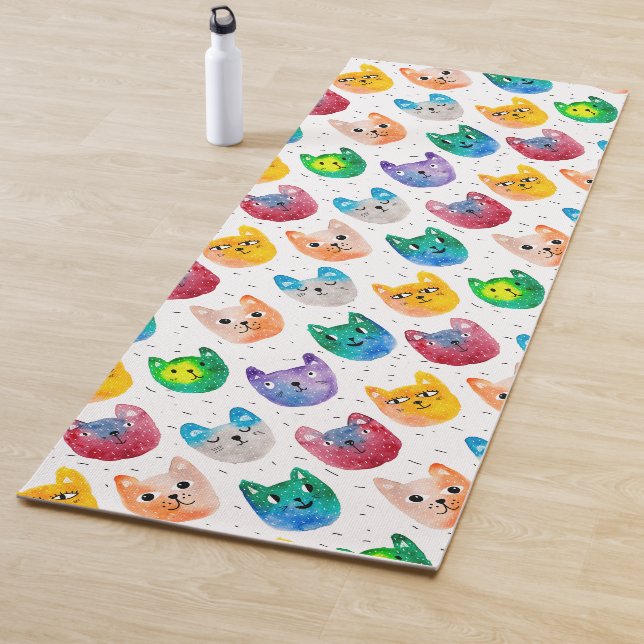 Aquarellkatzen und -freunde yogamatte (Beispiel)