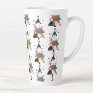 Aquarellkatzen Weihnachtsbaum Muster Whimsical Milchtasse