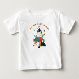 Aquarellkatzen Weihnachtsbaum Niedlich Meowy Weihn Baby T-shirt