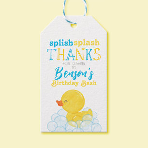 Aquarellkautschuk-Ente Geburtstags-Liebesmarken Geschenkanhänger