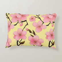 Aquarellkherry Blossom Pinselstrich Akzent Kissen