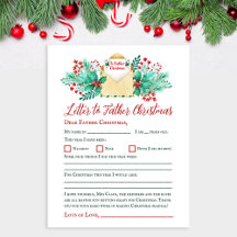 Aquarellkids Brief an den Weihnachtsmann / Vater W