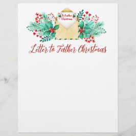 Aquarellkids Brief an den Weihnachtsmann/ Vater We Briefbogen